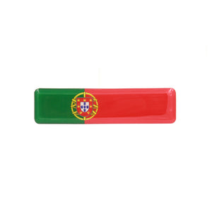 Portuguese Flag Resin Domed 3D Decal Car Sticker, Set of 3