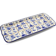 Load image into Gallery viewer, Hand-Painted Portuguese Ceramic Blue Mosaic Serving Platter, Tart Tray
