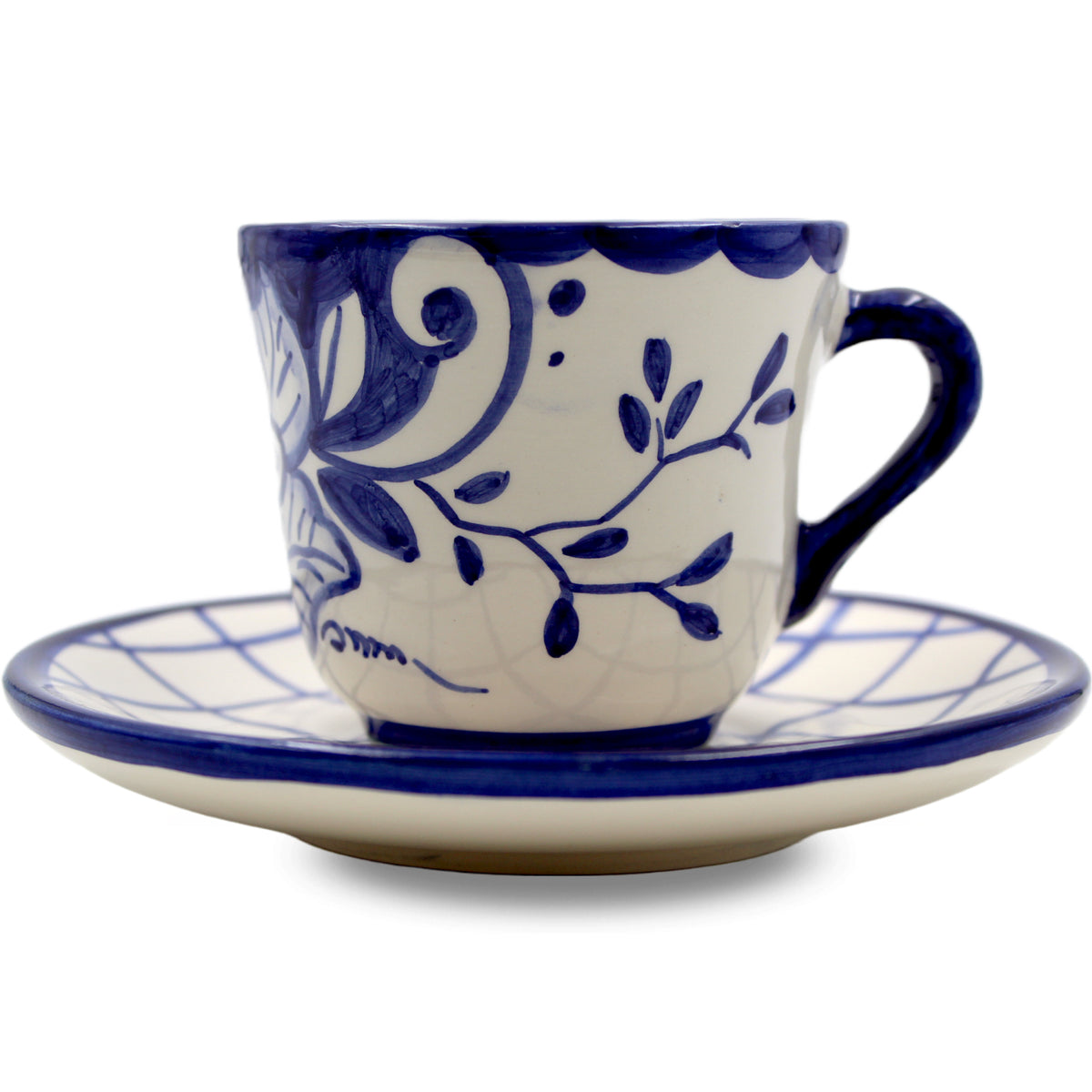 Portuguese Pottery Ceramic Hand Painted Coffee Espresso Cup – Set