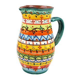Hand-Painted Portuguese Pottery Clay Terracotta Pitcher