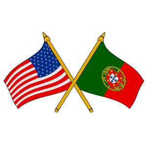 American and Portuguese Flag Decal Die Cut Vinyl Sticker, Set of 3