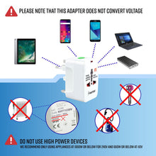 Load image into Gallery viewer, Portable Worldwide Universal Power Adapter Converter All in One International Out of Country Travel Wall Charger 110-220V
