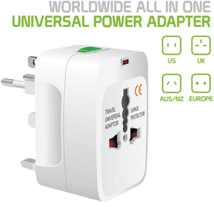 Portable Worldwide Universal Power Adapter Converter All in One International Out of Country Travel Wall Charger 110-220V