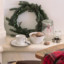 Load image into Gallery viewer, Costa Nova Beja 6 oz. White Red Tea Cup and Saucer Set