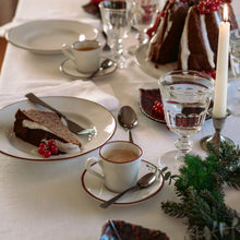 Load image into Gallery viewer, Costa Nova Beja 3 oz. White Red Coffee Cup and Saucer Set