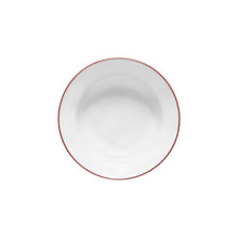 Load image into Gallery viewer, Costa Nova Beja 8" White Red Soup/Pasta Plate Set