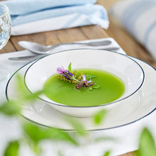 Load image into Gallery viewer, Costa Nova Beja 8" White Blue Soup/Pasta Plate Set