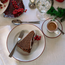 Load image into Gallery viewer, Costa Nova Beja 9" White Red Salad/Dessert Plate Set