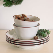 Load image into Gallery viewer, Costa Nova Beja 6" White Red Soup/Cereal Bowl Set