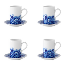 Load image into Gallery viewer, Vista Alegre Porcelain Blue Ming Set of 4 Coffee Cups and Saucers