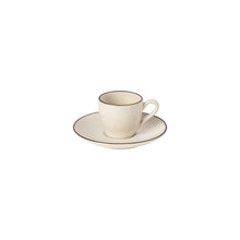Load image into Gallery viewer, Costa Nova Augusta 3 oz. Natural-Black Coffee Cup and Saucer Set
