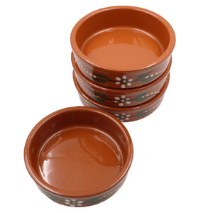 João Vale Hand-Painted Traditional Terracotta Crème Brulee Dishes, Set of 4