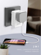 Load image into Gallery viewer, LDNIO 3 USB Ports + Power Socket Wall Charger with EU/UK Plug, Dual Voltage