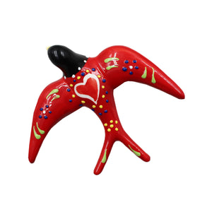 Portuguese Ceramic Hand-painted Wall Decorative Swallows - Set of 2