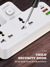 Load image into Gallery viewer, LDNIO 20W 3-Port USB Charger Extension Power Strip Universal Adapter Dual Voltage