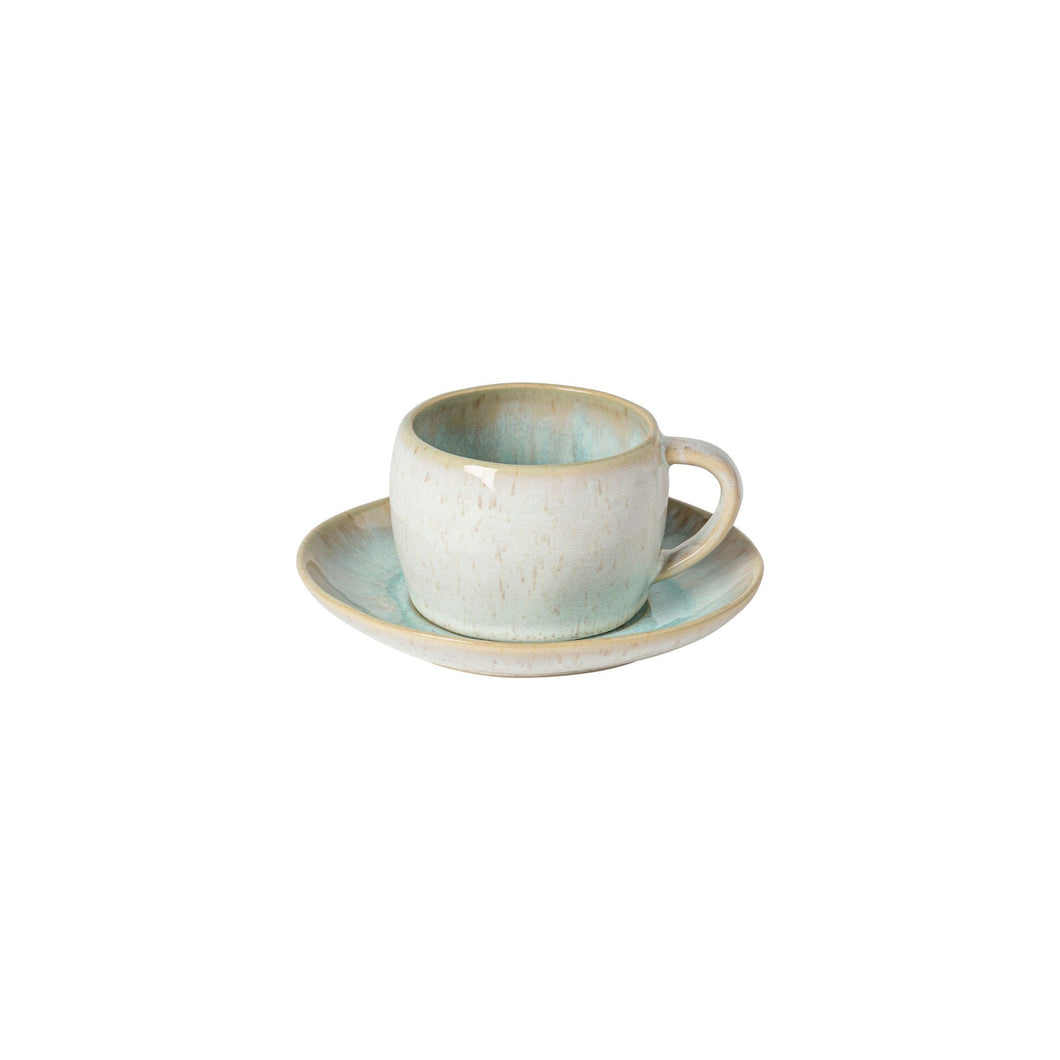 Casafina Eivissa 8 oz. Sea Blue Tea Cup & Saucer Set