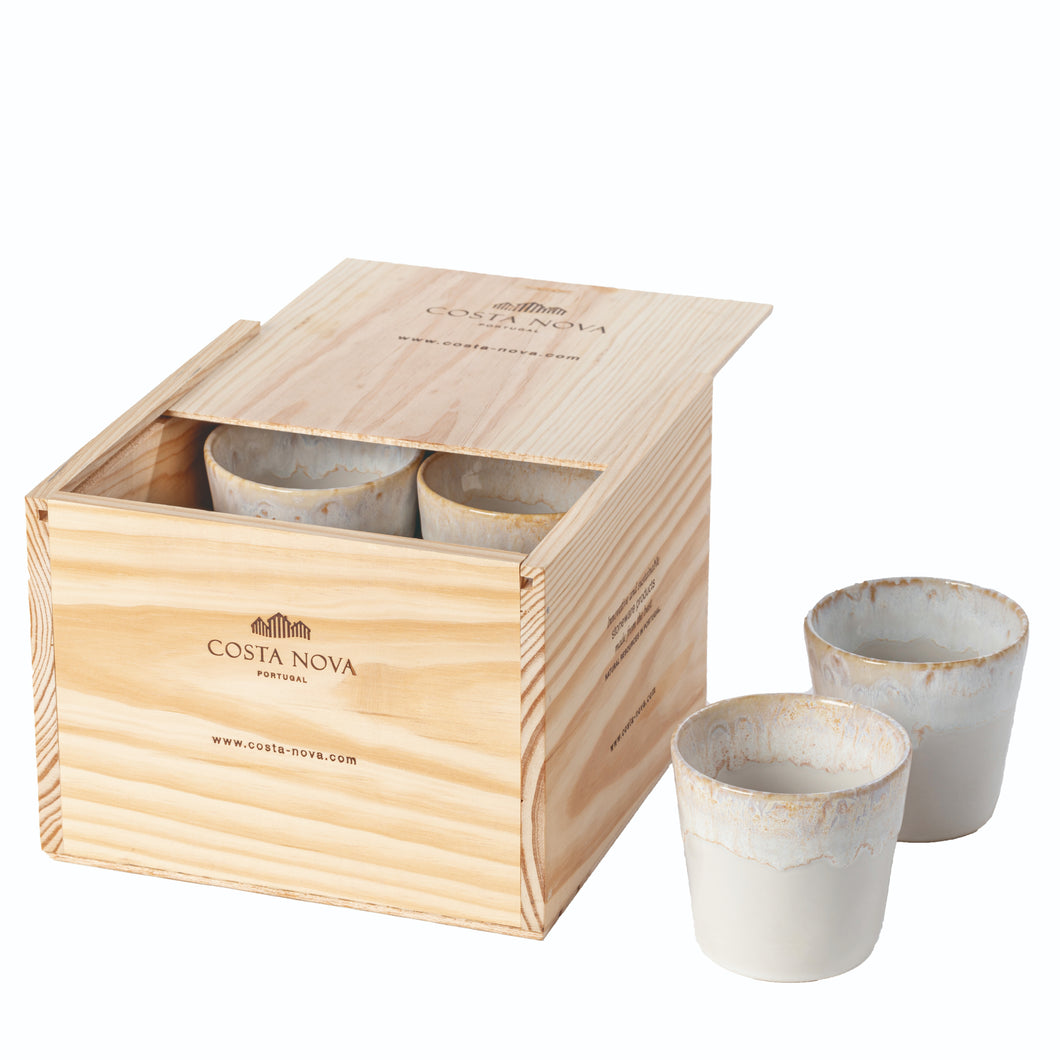 Costa Nova Grespresso Set of 8 White Lungo Cups with Gift Box