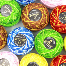 Load image into Gallery viewer, Limol Size 6 Multicolor Tinted 50 Grs 100% Mercerized Crochet Thread Cotton Ball Set