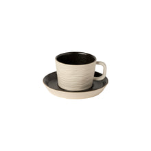 Load image into Gallery viewer, Costa Nova Nótos 7 oz. Latitude Black Tea Cup &amp; Saucer Set
