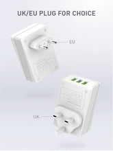 Load image into Gallery viewer, LDNIO 3 USB Ports + Power Socket Wall Charger with EU/UK Plug, Dual Voltage