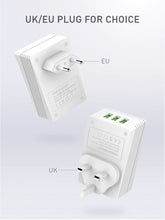 Load image into Gallery viewer, LDNIO 3 USB Ports + Power Socket Wall Charger with EU/UK Plug, Dual Voltage
