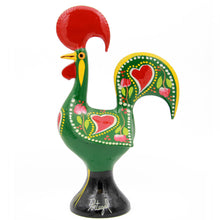 Load image into Gallery viewer, Traditional Portuguese Aluminum Green Good Luck Rooster Galo de Barcelos
