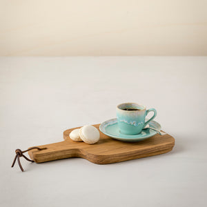Casafina Taormina 3 oz. Aqua Coffee Cup and Saucer Set