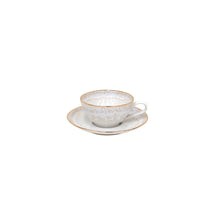 Load image into Gallery viewer, Casafina Taormina 7 oz. White Gold Tea Cup and Saucer Set