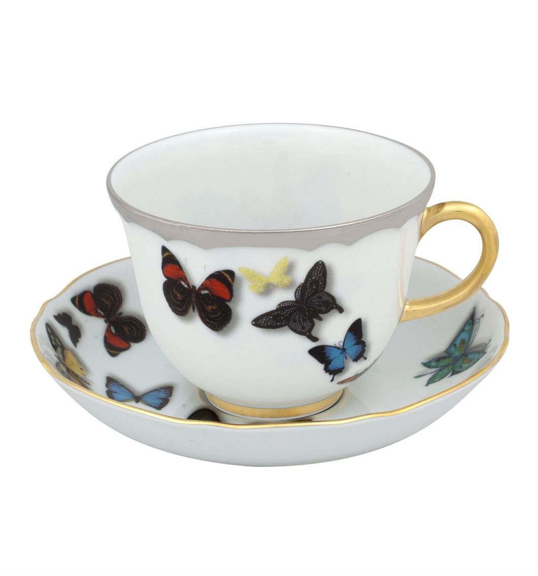 Vista Alegre Butterfly Parade Tea Cup and Saucer
