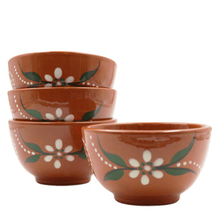 João Vale Hand-Painted Traditional Terracotta Vinho Verde Tinto Bowl - Set of 4