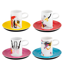 Load image into Gallery viewer, Vista Alegre Tchaikovsky Coffee Cups and Saucers, Set of 4
