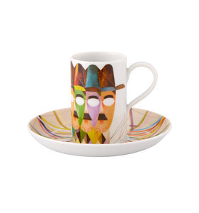 Vista Alegre Pessoa Gonçalo Viana Coffee Cup and Saucer, Set of 4