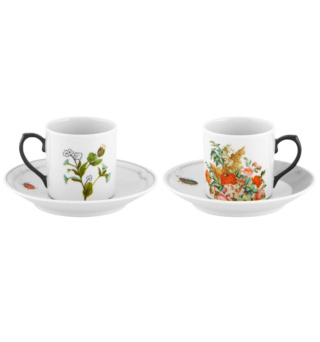 Vista Alegre Petites Histoires Coffee Cup and Saucer, Set of 2