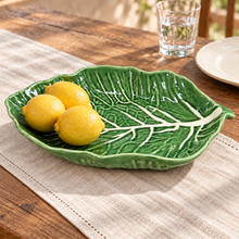 Load image into Gallery viewer, Portuguese Ceramic Cabbage Serving Platter, 13.2"
