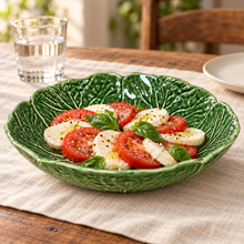 Load image into Gallery viewer, Portuguese Ceramic Cabbage Low Serving Bowl

