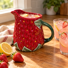 Load image into Gallery viewer, Portuguese Ceramic Strawberry Pitcher

