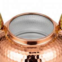 Load image into Gallery viewer, Store- Hand Hammered Portuguese Copper Tea Kettle with Ceramic Floral
