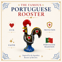 Load image into Gallery viewer, Hand-Painted Portuguese Rooster Figurines, Set of 3 - 2" Metal Roosters
