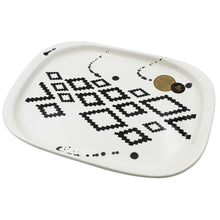 Load image into Gallery viewer, Ceramic Serving Tray with Geometric Black &amp; White Design, Modern Abstract Pattern
