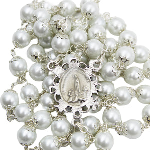 Our Lady of Fatima Made in Portugal Elegant White Pearl Rosary