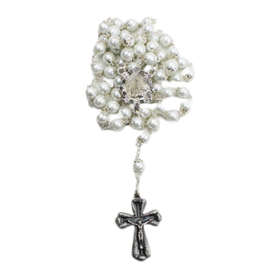 Our Lady of Fatima Made in Portugal Elegant White Pearl Rosary