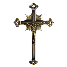 Load image into Gallery viewer, 13.5&quot; Metallic Gold Made in Portugal Wall Crucifix
