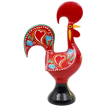 Load image into Gallery viewer, Traditional Hand-Painted Portuguese Good Luck Rooster Metal Figurine, 10&quot;
