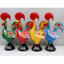 Load image into Gallery viewer, Traditional Hand-Painted Portuguese Good Luck Rooster Metal Figurine, 10&quot;
