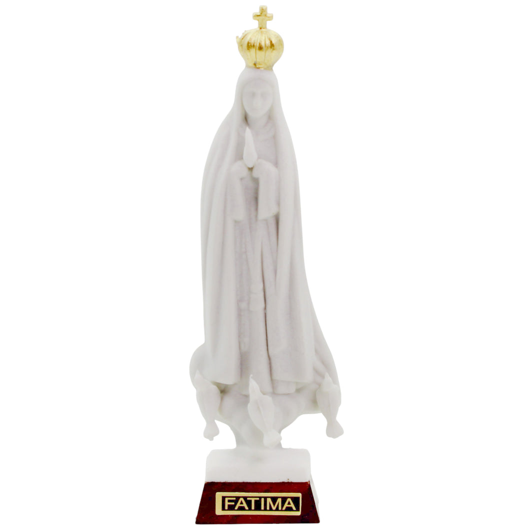 Our Lady of Fatima Statue with Gold Crown, Biscuit Matte Finish