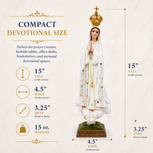 Load image into Gallery viewer, 15" Our Lady Of Fatima Virgin Mary White Religious Statue, #1023
