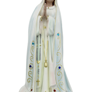 15" Our Lady Of Fatima Virgin Mary White Religious Statue, #1023