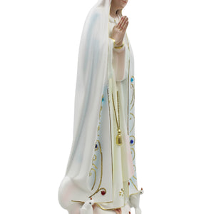 15" Our Lady Of Fatima Virgin Mary White Religious Statue, #1023