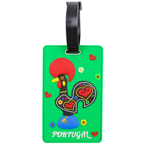 Portugal Rooster Luggage Tag – Colorful Green Travel ID Tag