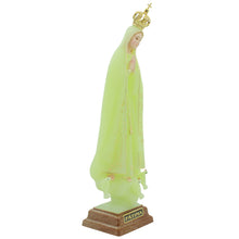 Load image into Gallery viewer, Our Lady of Fatima Statue with Gold Crown, Glow in the Dark Finish
